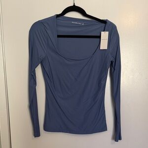 Abercrombie & Fitch Slate Blue Long Sleeve Top